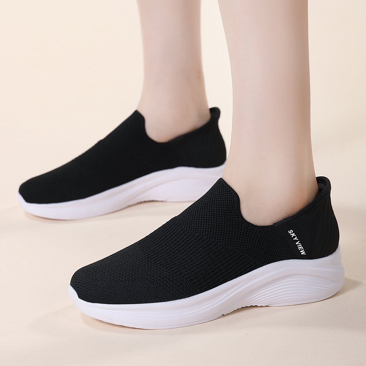 Women's Breathable Flexible Lightweight Casual Sporty Slip-Ons - B32825