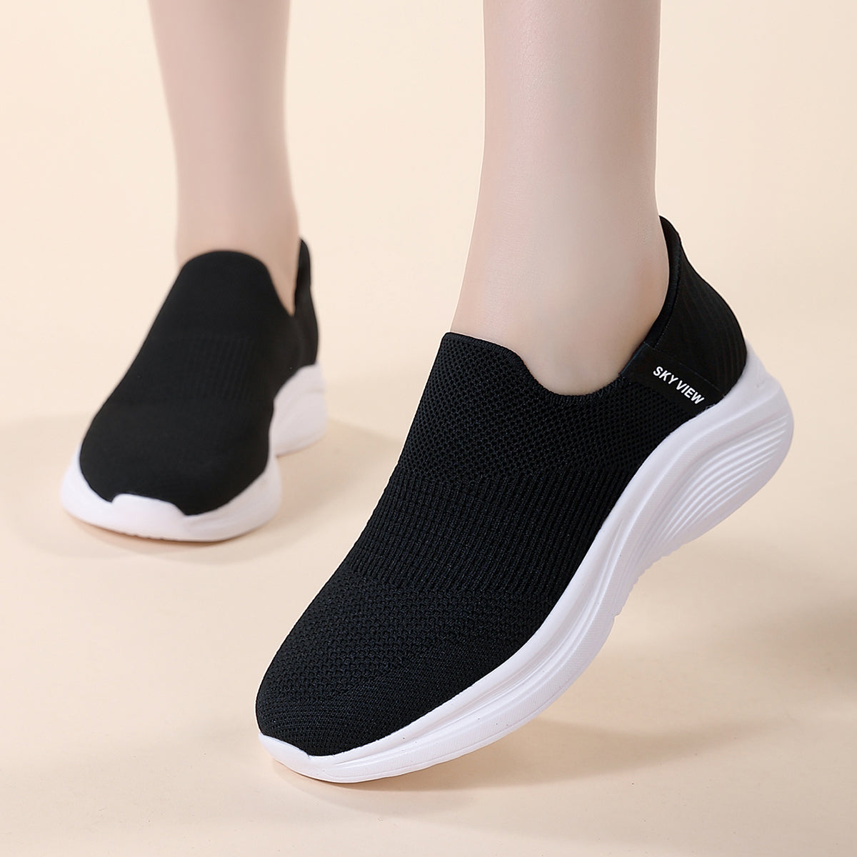 Women's Breathable Flexible Lightweight Casual Sporty Slip-Ons - B32825